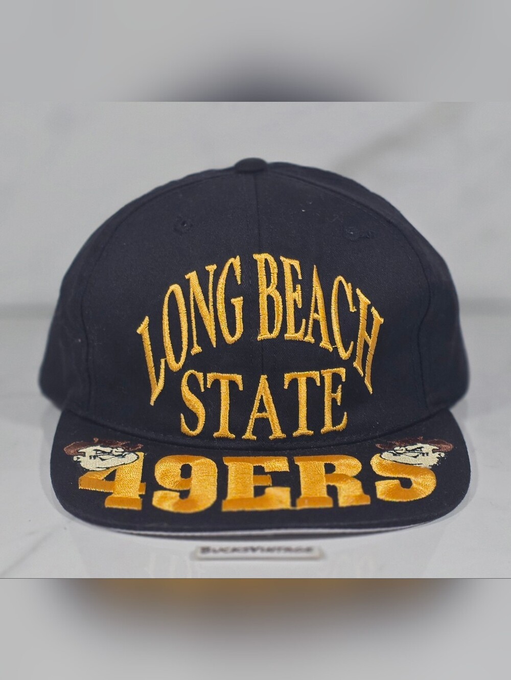 Vintage 90s Long Beach State 49ers Snapback Hat Big Logo Aop Spellout RARE LBC